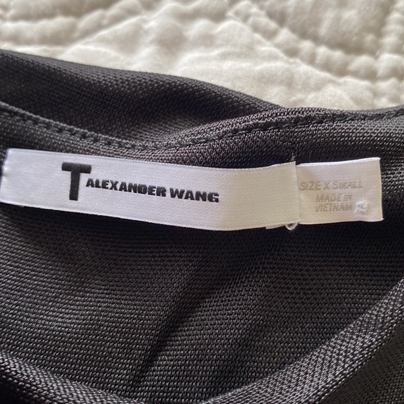 T Alexander Wang Ruched Pique Body Con Sleeveless Dress Black XS - Picture 9 of 11